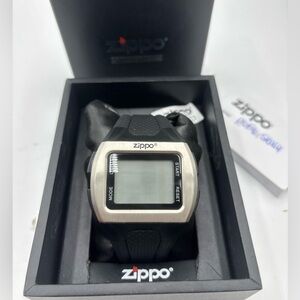 ZIPPO NWT Digital Silicon Band Black Watch, With Batteries, Collector’s Piece